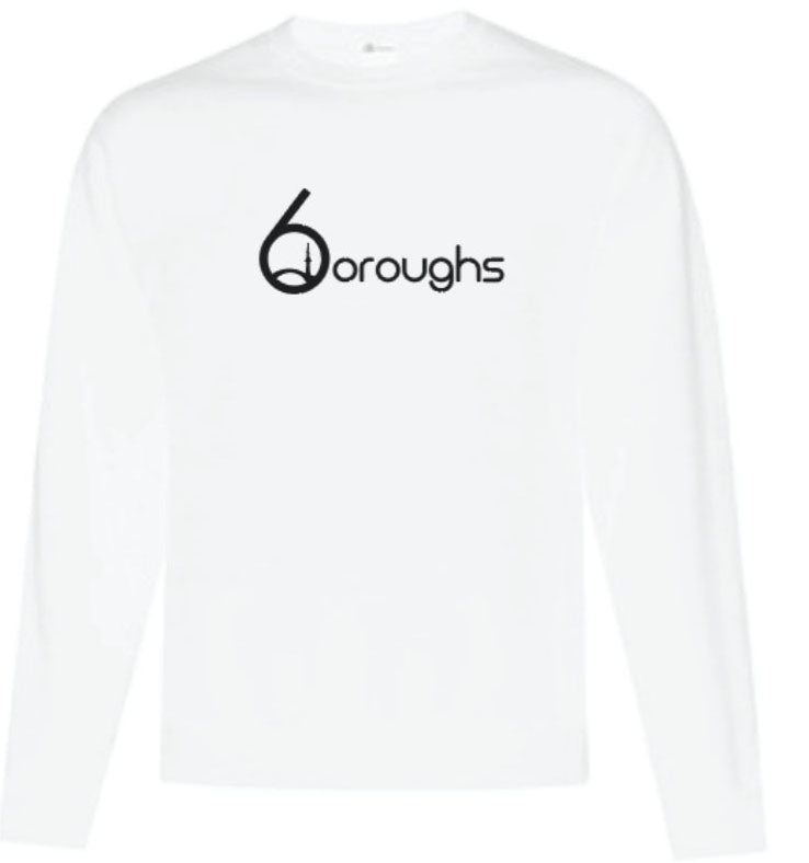 6OROUGHS - WHITE CREWNECK